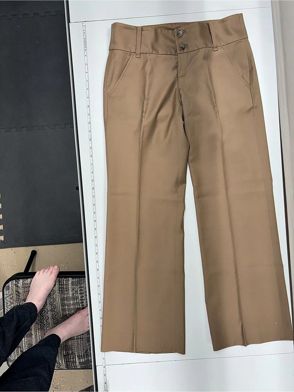 Banana Republic Martin Fit Stretch Pants Wide Leg Camel Brown Size 4